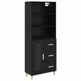 vidaXL Highboard Zwart Eiken Bewerkt Hout