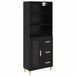 vidaXL Highboard Zwart Eiken Bewerkt Hout