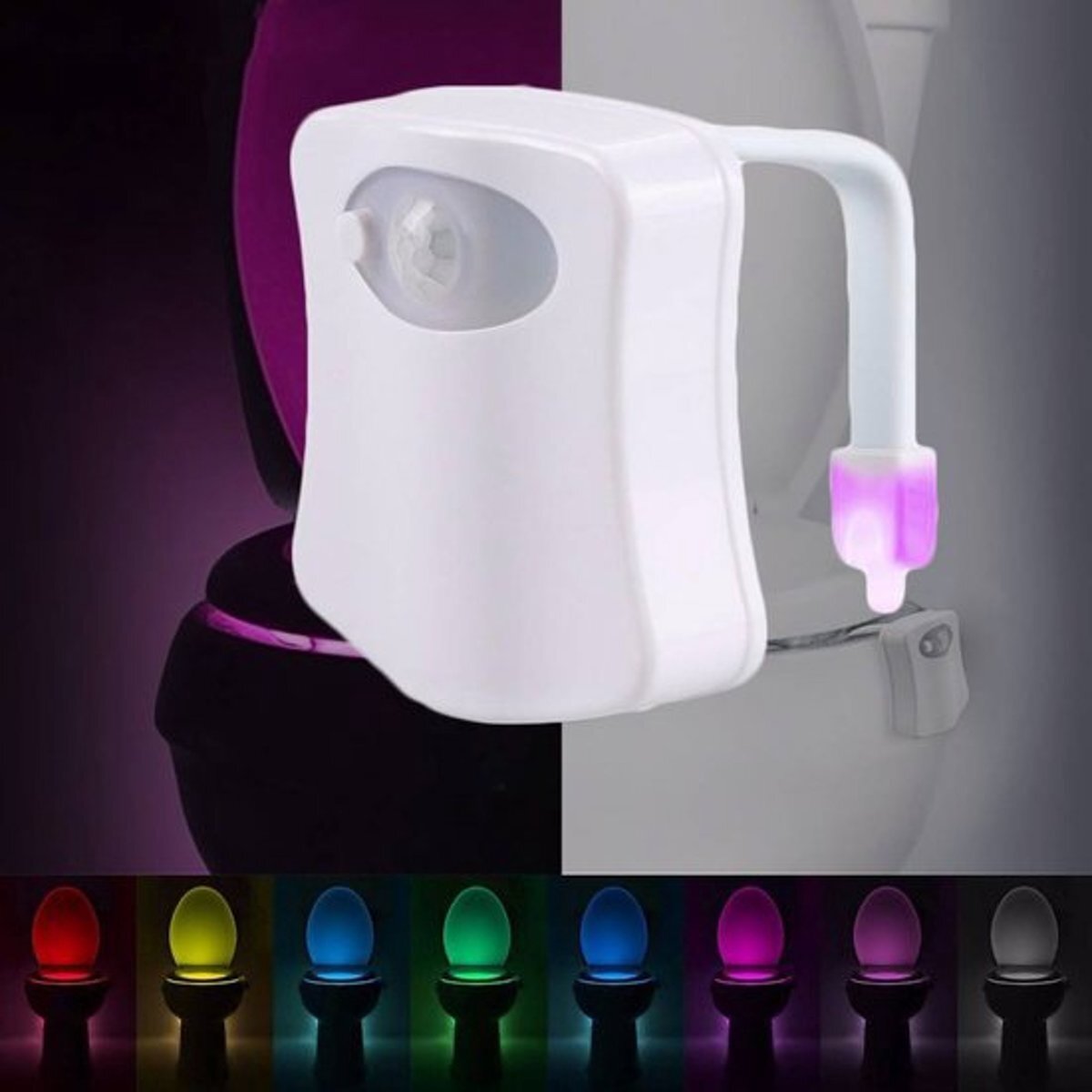 Generik Toiletpotverlichting Automatisch Led licht voor de WC in 8 veranderende kleuren