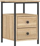 vidaXL Nachtkastje 34x35,5x50 cm bewerkt hout sonoma eikenkleurig