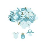 Homéa Set van 100 confetti van papier, vorm fopspeen, body fles, blauw