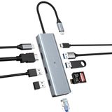 OOTDAY USB C Hub, USB C Ethernet, 10-in-1 USB-uitbreiding voor MacBook Pro/Air, HP, Lenovo, Gigabit Ethernet, SD/TF -lezer, 4K HDMI
