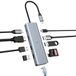 OOTDAY USB C Hub, USB C Ethernet, 10-in-1 USB-uitbreiding voor MacBook Pro/Air, HP, Lenovo, Gigabit Ethernet, SD/TF -lezer, 4K HDMI