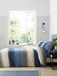 TRANKIELO® Kingsize Housse de couette Bleu Design à larges rayures Polyester-Coton