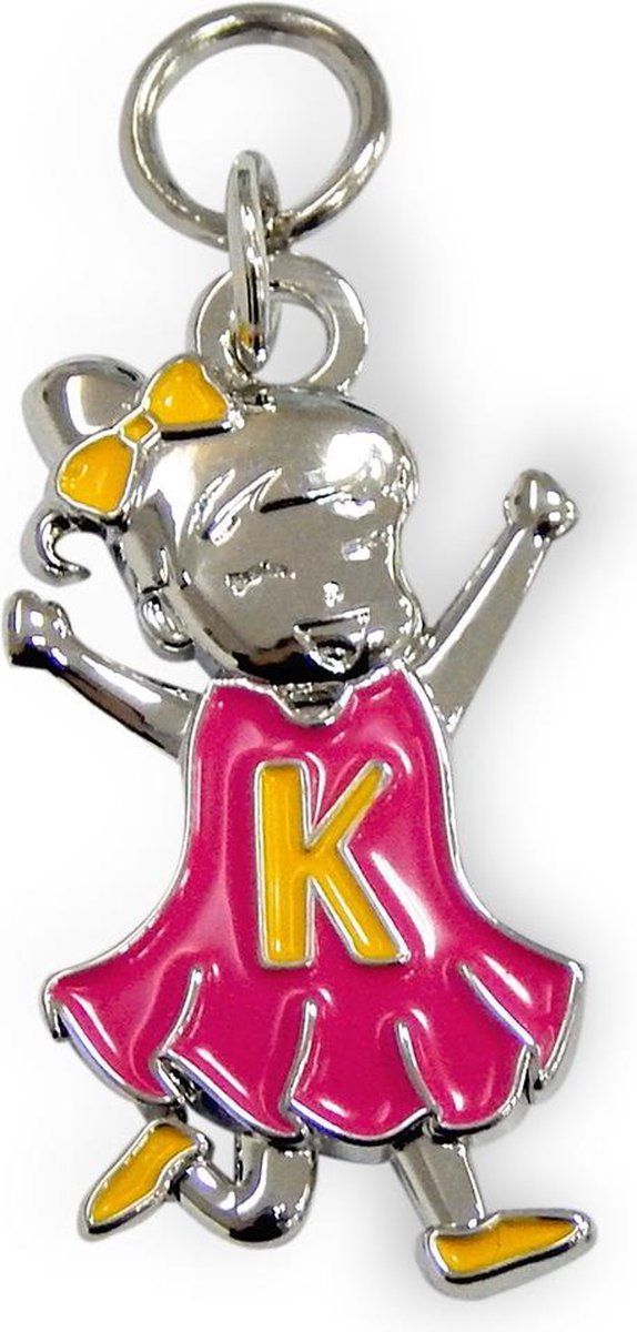 Charms for you Bedeltje - K - Meisje - Kunststof - Multi - 2022