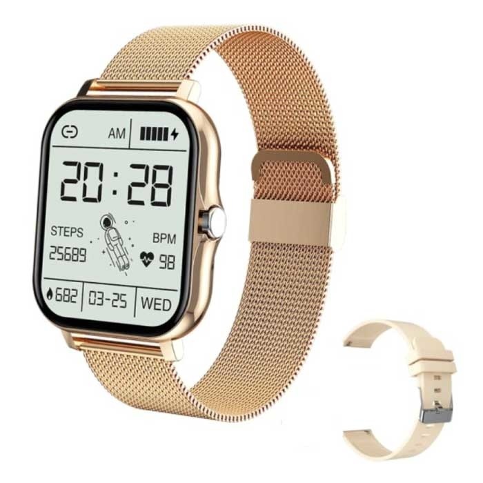 ZODVBOZ ZODVBOZ 1.69" Smartwatch Smartband Fitness Sport Activity Tracker Horloge IP67 iOS iPhone Android Mesh Bandje Goud