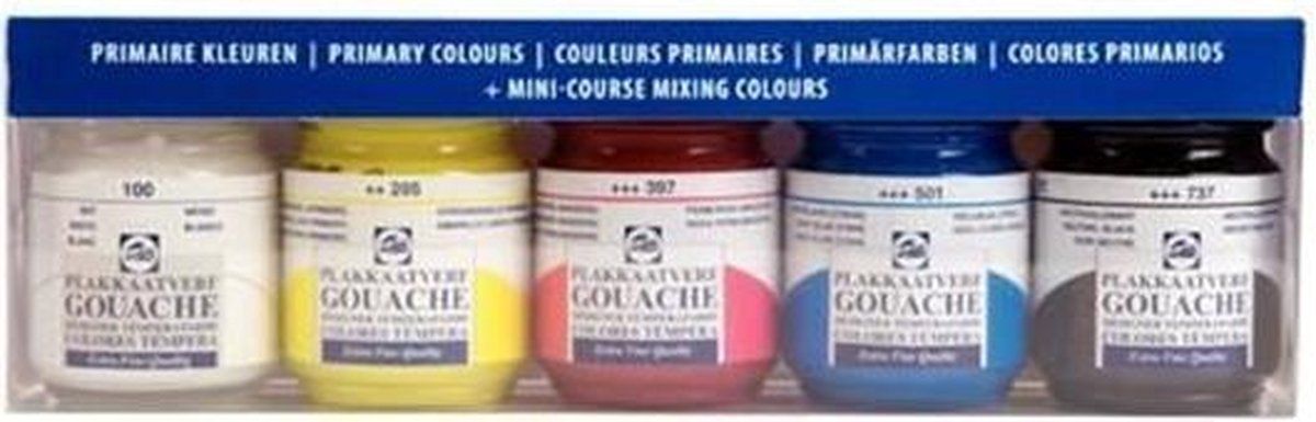 Talens Plakkaatverfset Primaire Kleuren 5X50 ml