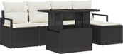 vidaXL Tuinbank Set Zwart en Crème Poly Rattan
