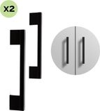 XIVADA Handgreep zwart - 128 mm - Aluminium - Meubelgreep - Set van 2