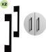 XIVADA Handgreep zwart - 128 mm - Aluminium - Meubelgreep - Set van 2