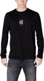 Armani Exchange Heren Icon Project T-shirt met lange mouwen, geborduurd logo, Zwart, L