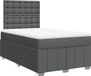 vidaXL Boxspring met matras stof donkergrijs 120x200 cm