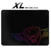 Spirit of Gamer DARSKULL XL Gaming Muismat - Bureau Onderlegger - 44x33 cm - Micromesh Oppervlak - Antislip Onderkant - Gestikte Randen - Zwart