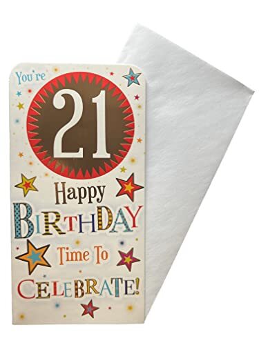 Xpress Yourself "Express Yourself" Money Wallet Gift Card - Happy Birthday Age 21 - Inclusief envelop - Lege binnenkant voor 'van' en 'tot' informatie