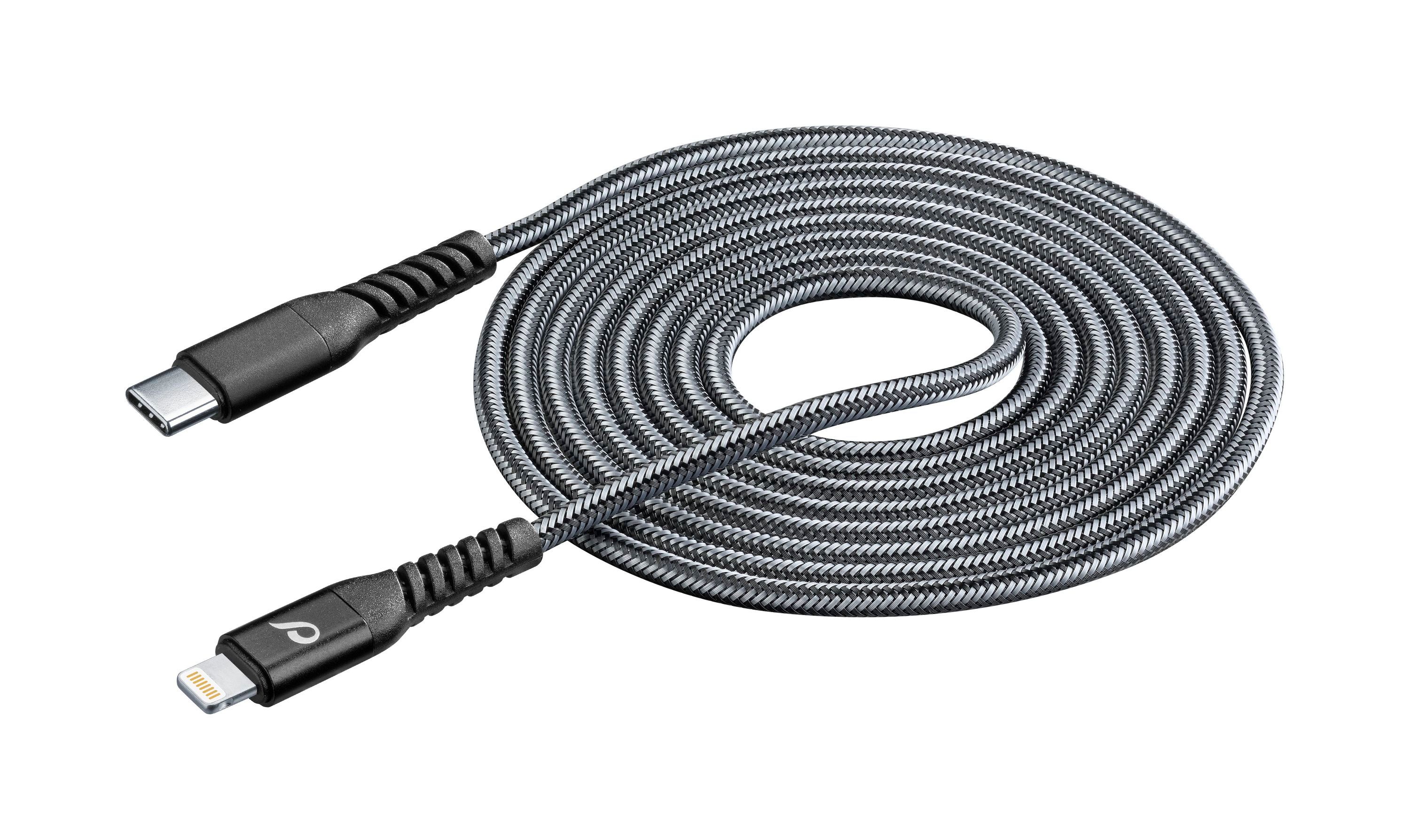 CellularLine TETRACABC2LMFI2M - Lightning kabel - 2m - Zwart