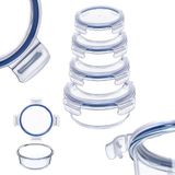 KADAX Hittebestendige glazen container met deksel, voedselcontainer van robuust glas, bewaarcontainer, vriescontainer, vershouddoos (rond set van 4)