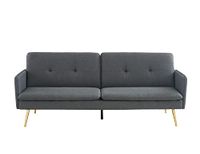 BAÏTA Adam bank, rechts, uittrekbaar, 3-zits, stof, antraciet, 203,5 x 87,5 x 82 cm