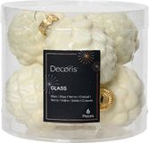 Decoris Denappel Glas D5H7 cm WLWT Ass 6st Kerst Decoris