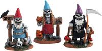 Lemax Skeleton Garden Gnomes, Set Of 3