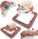 Sun Baby Loopstoel, baby walker dès 6 mois, hauteur réglable, roues en caoutchouc - Blanc avec imprimé crocodile