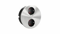 Inbouwstopcontact HPF Inbouwstopcontact ø 118 mm Duplex-R - 2-voudig stopcontact met elektrische afdekking met één druk op de knop, roestvrij staal zwart 230V