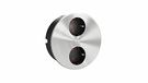 Inbouwstopcontact HPF Inbouwstopcontact ø 118 mm Duplex-R - 2-voudig stopcontact met elektrische afdekking met één druk op de knop, roestvrij staal zwart 230V