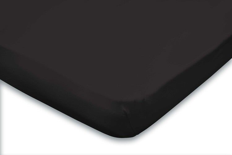 Elegance Topper Fitted Sheet Jersey Cotton Stretch - Black - 200x200