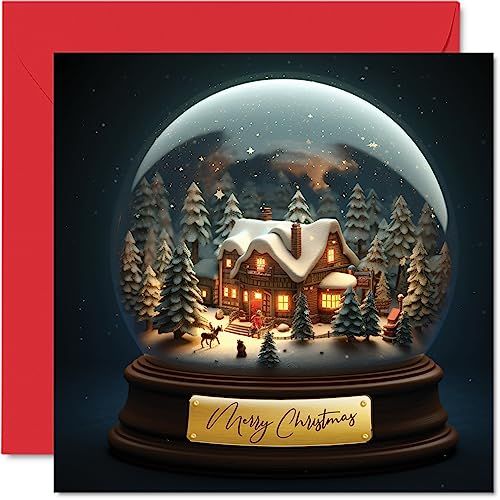 Kerstkaarten - Sneeuwbol - Merry Xmas - Enkele Kerst Wenskaart