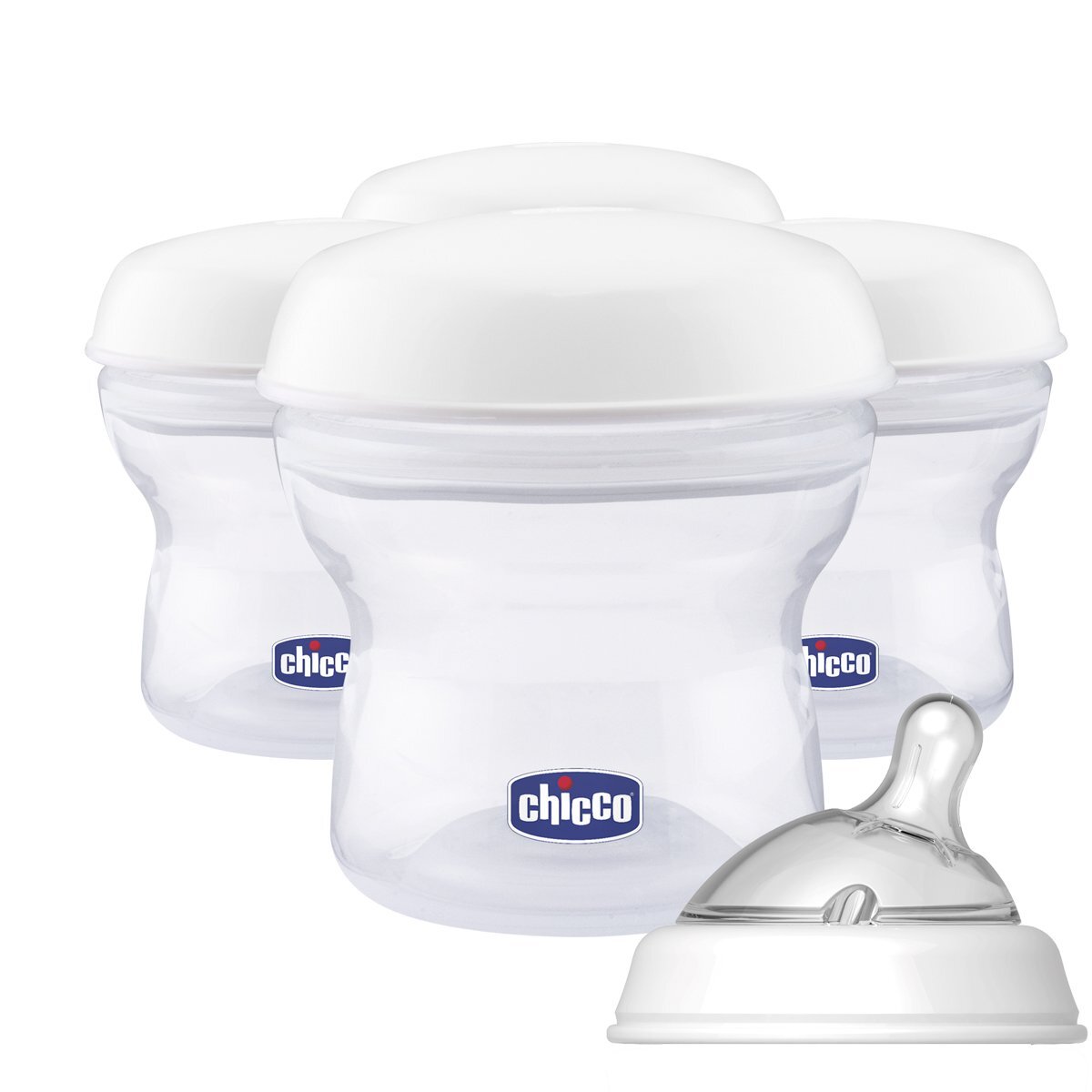 Chicco 4 Moedermelkcontainers transparant