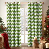 Melodieux Chevron kamer verduistering verduisterende tule top gordijnen, 132 bij 63 inch, groen (1 paneel)