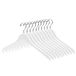Nature Smile Massief Gugertree houten overhemd en jurk hangers met inkepingen met antirust chroom haak pak van 10 (wit)
