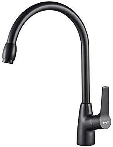 Ibergrif M14026B-Arial, Kitchen Faucet with High Caño, Faucet for Sink MonoMando, Black