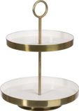 Snacktablet Gouden Wit Snackdienblad 30 x 30 x 40,5 cm