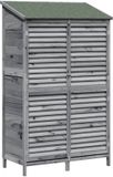 vidaXL Tuinschuur plat dak grijs 106 x 56 x 176,5 cm massief vurenhout