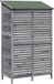 vidaXL Tuinschuur plat dak grijs 106 x 56 x 176,5 cm massief vurenhout