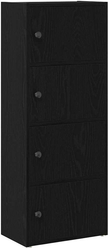 vidaXL Boekenkast - Zwart Eiken - 40x24x102 cm