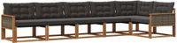 vidaXL Acacia Hout Loungeset Naturel en Zwart 6-delig