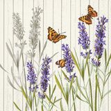 Paperdesign Servetten Vlinders en Lavendel - 20x stuks - 3 laags - 33 x 33 cm