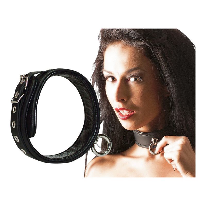 Zado Lederen halsband met ring