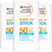 Garnier Ambre Solaire Super UV Stick SPF 50+ - 3 x 18 gr - Voordeelverpakking