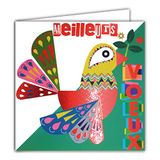 Afie 23059 Wenskaart, vierkant, opschrift "Happy Year", glanzend, motief: vogel duif, vrede, feestdagen aan het einde van het jaar, met witte envelop
