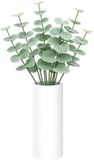 Bellatio Design Kunstplant takken Eucalyptus Cinera - 8x - 38 cm - 3 takken - kunst bladgroen - decoratief - zijdebloemen