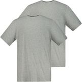 JP 1880 Heren T-shirts basic set van 2 ronde hals - Grijs melange - Maat 5XL