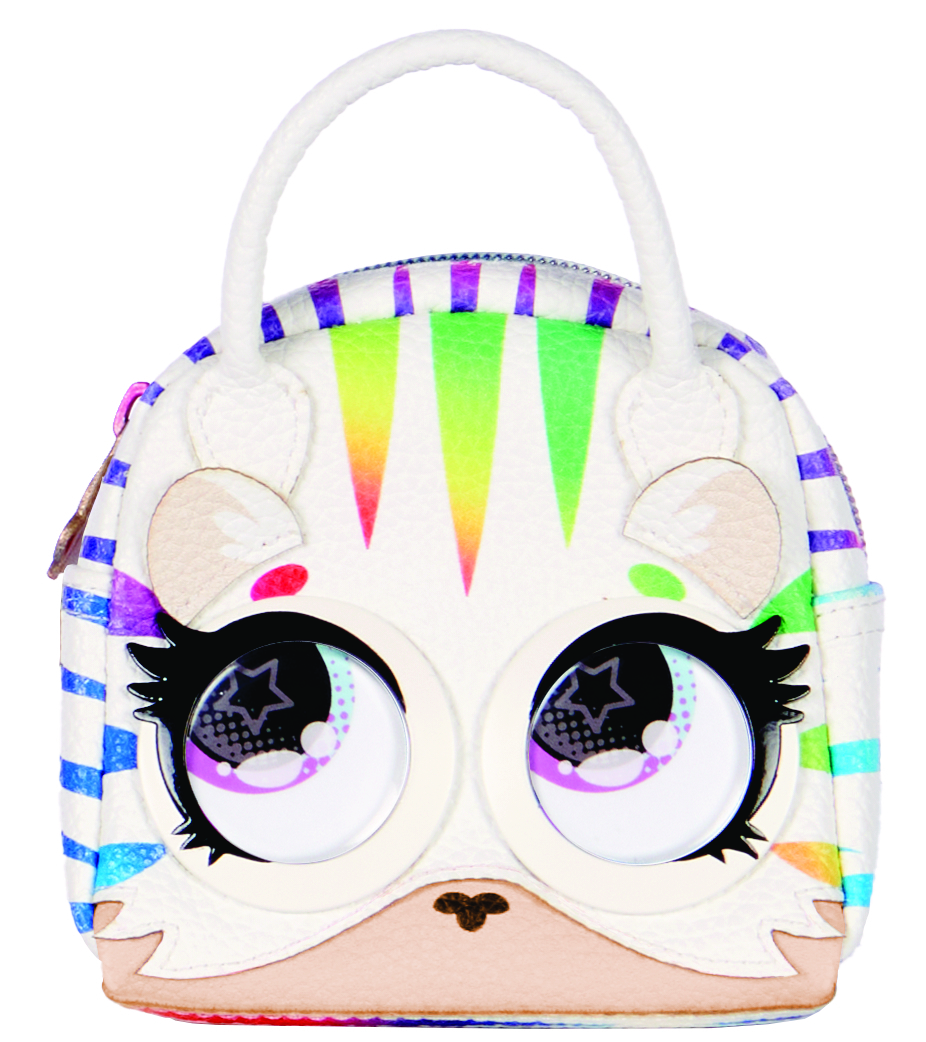 Purse Pets Micros - Stijlvolle kleine handtas Roarin' Rainbow Tiger met rollende ogen