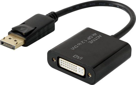 Renkforce RF-4299048 DisplayPort / DVI Adapter [1x DisplayPort stekker - 1x DVI-bus 24+5-polig] Zwart Vergulde steekcontacten