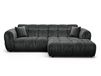 Canapé d'angle droit 4 places en tissu texturé gris anthracite