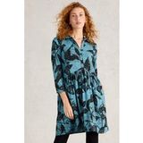 White Stuff Everly Jersey Shirt Dress Blue Print