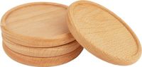 QUVIO Onderzetters set van 4 - Rond - Hout