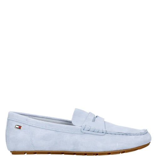 Tommy Hilfiger suède mocassins lichtblauw