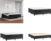 vidaXL Boxspring bed kunstleer zwart 160x200 cm